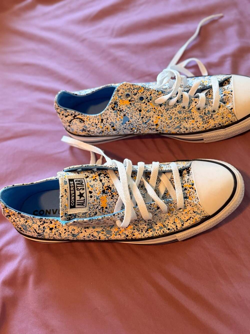Converse Chuck Taylor AllStar Archive Low Paint Splatter Shoes White/Yellow/Blue